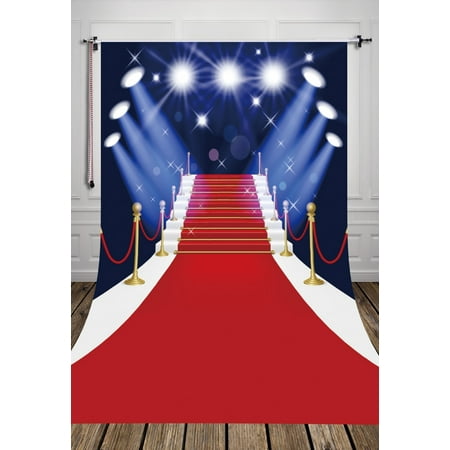 Image of GreenDecor 5x7ft Red carpet Backdrop Spotlight stage background Photo Booth Backdrop Newborn Photography Props