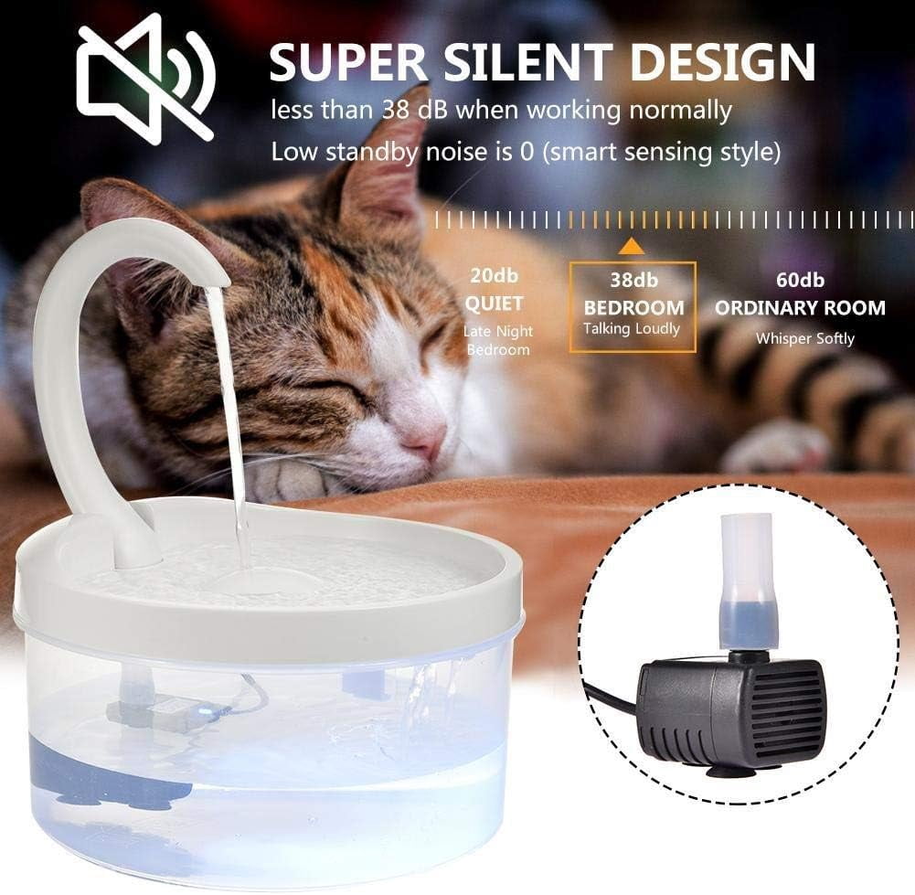 Pet Water Fountain Cat Water Dispenser Automatic Drinking Fountain with LED Light for Cats Dogs