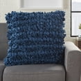 thumbnail image 3 of Loose Luscious Shag Dark Blue Throw Pillow, 3 of 5