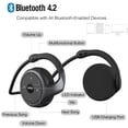 thumbnail image 4 of YUNOVA Small Bluetooth Headphones Wrap Around Head - Sports Wireless Headset with Built in Microphone and Crystal-Clear Sound, Foldable and Carried in The Purse, and 12-Hour Battery Life, 4 of 7