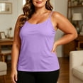 thumbnail image 5 of Aezemi Plus Size Women Padded Cami Tank Tops, Adjustable Spaghetti Strap Camisole with Built-In Bra Pads, Sleeveless Casual Summer Tees, 5 of 9