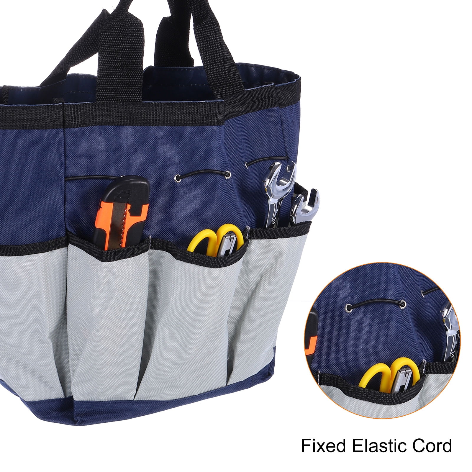 Uxcell 2pcs Garden Tool Bag 24cm x 15cm x 30cm Oxford Cloth with Pockets Garden Plant Tool Organizer, Blue