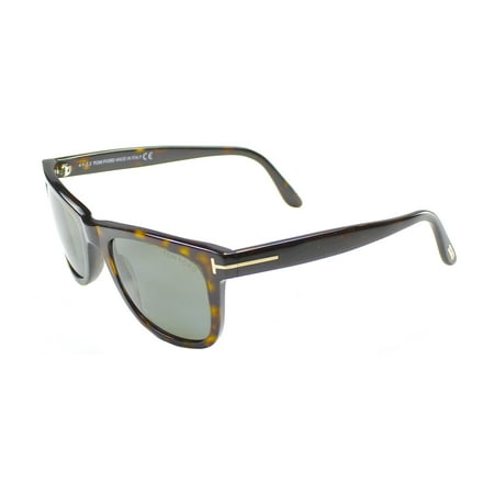 Tom Ford Men's Polarized Leo FT0336-56R-52 Tortoiseshell Square Sunglasses