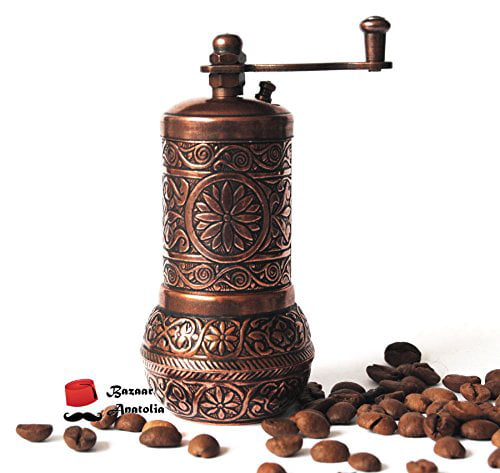 Turkish Handmade Copper Coffee Salt Pepper Spice Grinder Mill Set 4.2 COPPER 