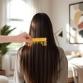 thumbnail image 4 of Unique Bargains 1 Pc Wave-shaped Hair Comb Yellow Acetate Sheet, 4 of 5