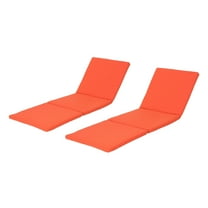 Jessica Outdoor Weather Resistant Chaise Lounge Cushion, Set of 2, Orange