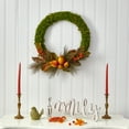 thumbnail image 3 of Nearly Natural 22in. Pear, Magnolia and Moss Artificial Wreath, 3 of 3