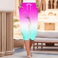 thumbnail image 2 of Women's Yoga Pants Casual Fashion Printed High Waisted Capris Stretch Drawstring Comfy Jogging Cropped Pants with Pockets, 2 of 5