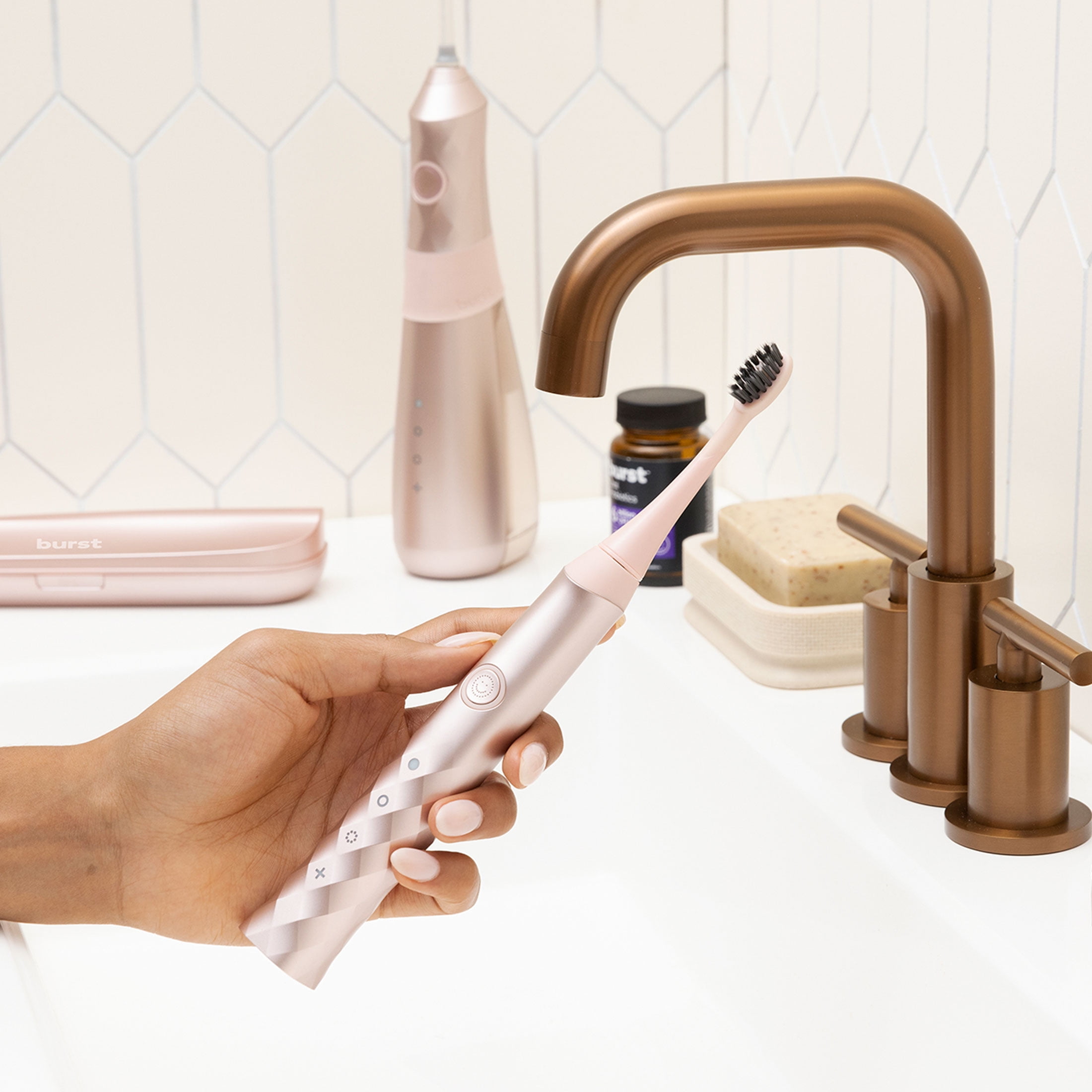 Burst Sonic Electric Toothbrush Replacement Head, Rose Gold, 1 Count