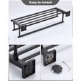 thumbnail image 3 of 24 inch Wowow Stainless Steels Single Towel Holders Wall Mounted Towel Rack in Matte Black, 3 of 5