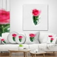 thumbnail image 4 of Designart Beautiful Rose with Leaves Drawing - Floral Throw Pillow - 18x18, 4 of 5