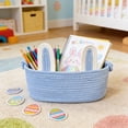thumbnail image 2 of Taotanxi Easter Empty Gift Basket with Handles Woven Rope Bunny Storage Basket with Two Rabbit Ears for DIY, Easter Egg, Baby Pet Shower Storage(Blue), 2 of 6