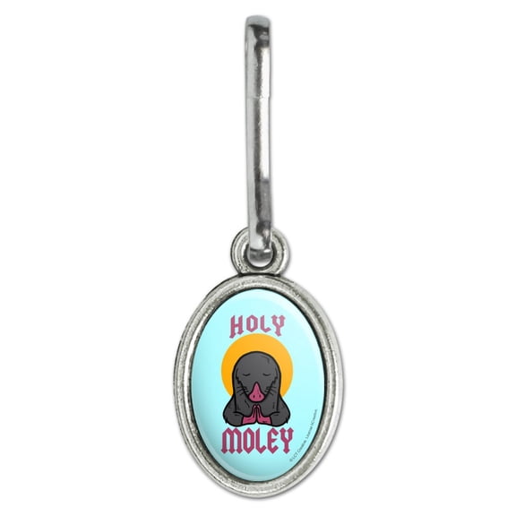 Holy Moley Religious Mole Funny Humor Antiqued Oval Charm Clothes Purse Suitcase Backpack Zipper Pull Aid