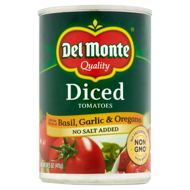 Del Monte Diced Tomatoes With The Flavors Of Basil, Garlic & Oregano