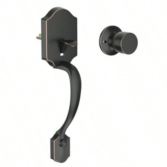 Front Door Handle Set Exterior Door Handle With Door Knob No Lock Entry Door Handleset For Right LeftHanded Doors Oil Rubbed Bronze