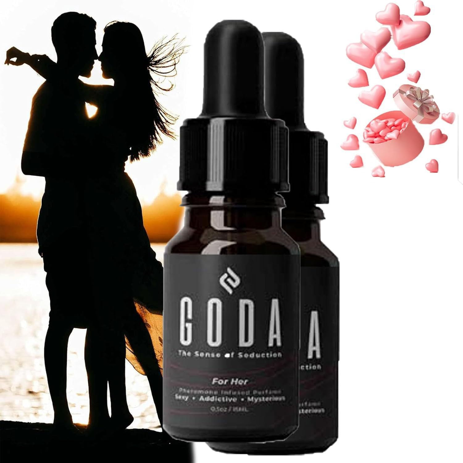 2PC GODA For Her Pheromone Perfume -15ml/0.50 fl oz - Long-lasting