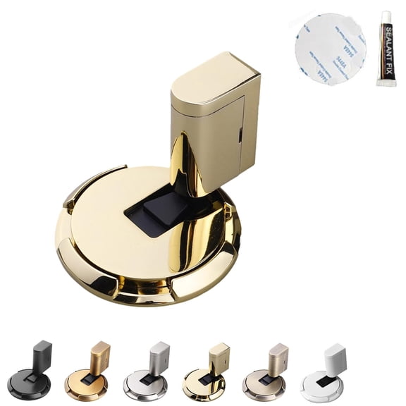 Mechanical Floor Door Stop, Adjustable Height Door Clamp, Punch-Free Magnetic Door Stop, Door Bottom Silent Door Stop with Adhesive and Nail-Free Adhesive (White)