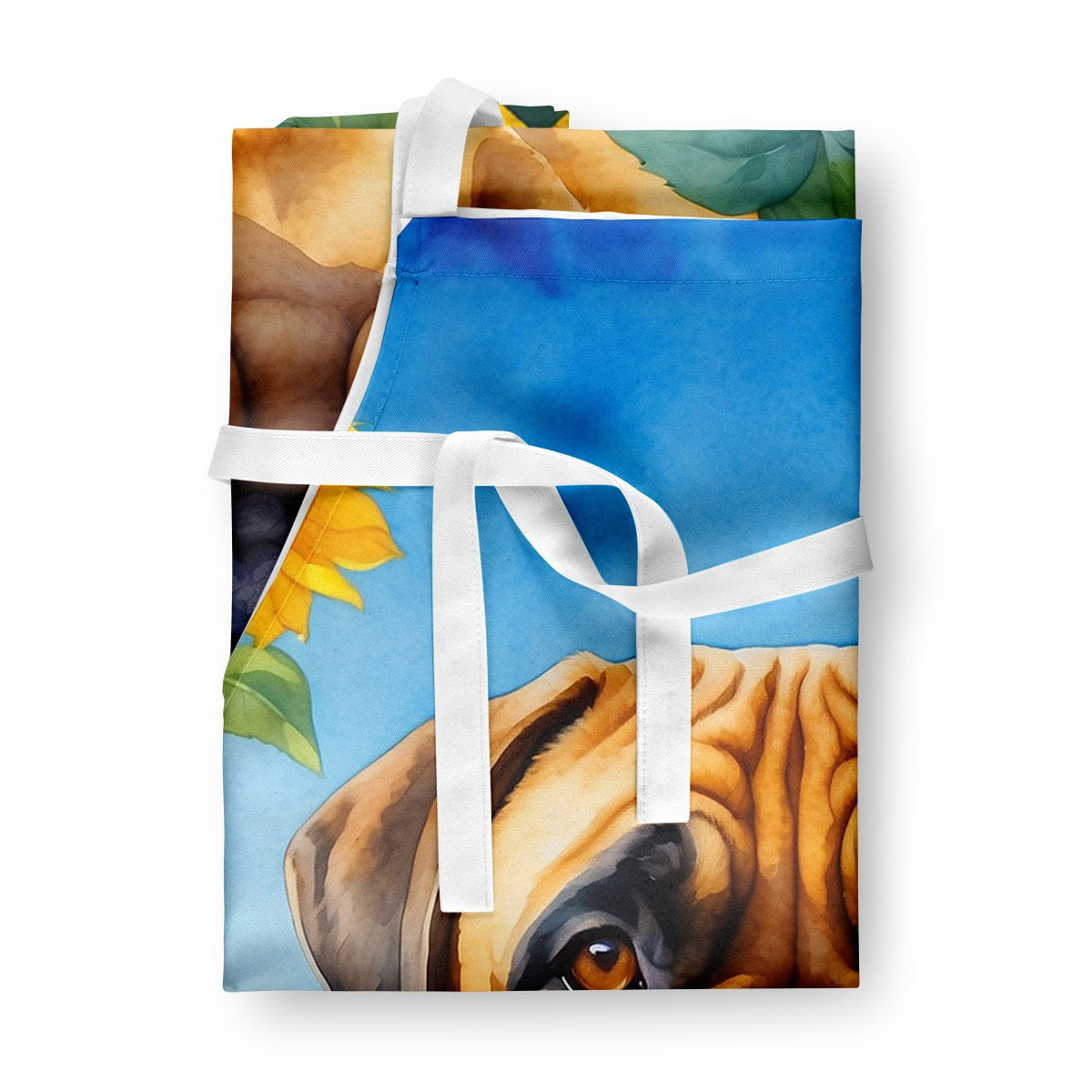 Bullmastiff in Sunflowers Apron 27 in x 30 in