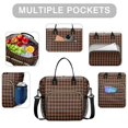 thumbnail image 2 of Brown and Black Checkered Pattern Insulated Leakproof Lunch Box for Women, Large Lunch Bag for Tween Teen Adult, Loncheras Para Mujer for Work Beach Travel Picnic Camping, 2 of 5