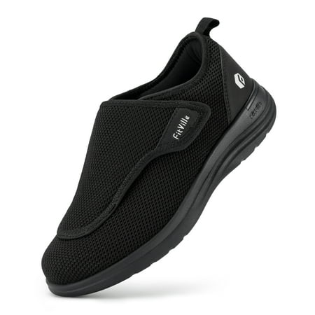 FitVille Extra Wide Womens Walking Shoes Diabetic Shoes for Women, Black, 8.5 x-Wide