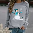 thumbnail image 2 of Camisas Navideñas Moda Navideña Mujer Casual Manga Larga O-Cuello Impreso Señoras Sudadera Tops Odeerbi ODB121368, 2 of 4
