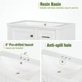 thumbnail image 5 of Modern Bathroom Vanity with a Soft Closing Door and 3 Drawers, Modern Bathroom Cabinet with Sink Combo Set, Bathroom Storage Cabinet with Wooden Frame, 30'', White, 5 of 9