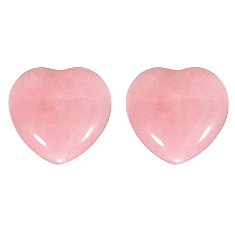 Natural Rose Quartz Crystal Heart Gemstones Love PalmThumb Worry Stone 