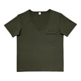 thumbnail image 4 of ZHOGXU Men's T Shirt Summer Short Sleeved Crew Neck Solid Color Pocket Comfortable Breathable Top For Casual Daily Wear,Army Green,L, 4 of 7