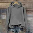 thumbnail image 2 of Xudanell Womens Sweaters Basic Hoodies Long Sleeve Pullover Hoodies with Pockets Activewear Autumn Sweatshirts Grey S, 2 of 4