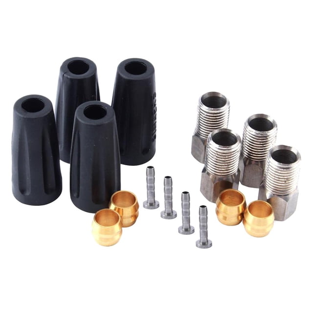 Paquete de 16 Accesorios de Tubo de Aceite Para Bicicleta Soledad 4x Cabeza 4x Inserciones 4x Tornillos 4x Tapas
