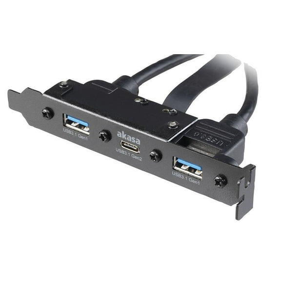 AKASA USB 3.1 Gen 1 & Gen 2 Adaptor Cable with PCI Bracket 1x USB-C 2x USB-A
