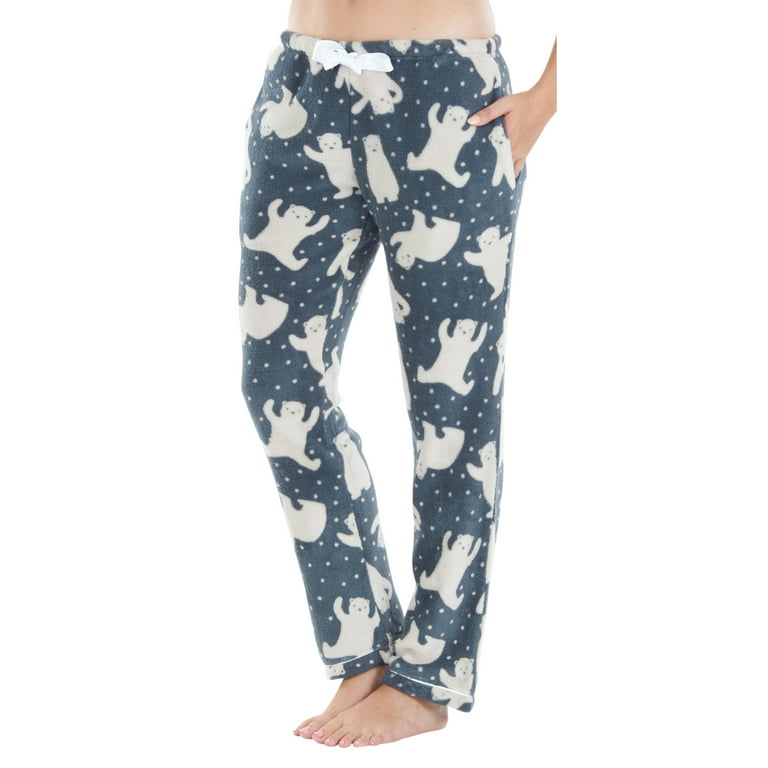PajamaMania Women's Fleece Pajama Pants with Satin Drawstring