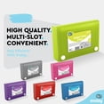 Index Card Holder Box - Holds 250 3x5 Cards, Flip Top Latch, Translucent Blue Plastic Organizer (1 Pack)