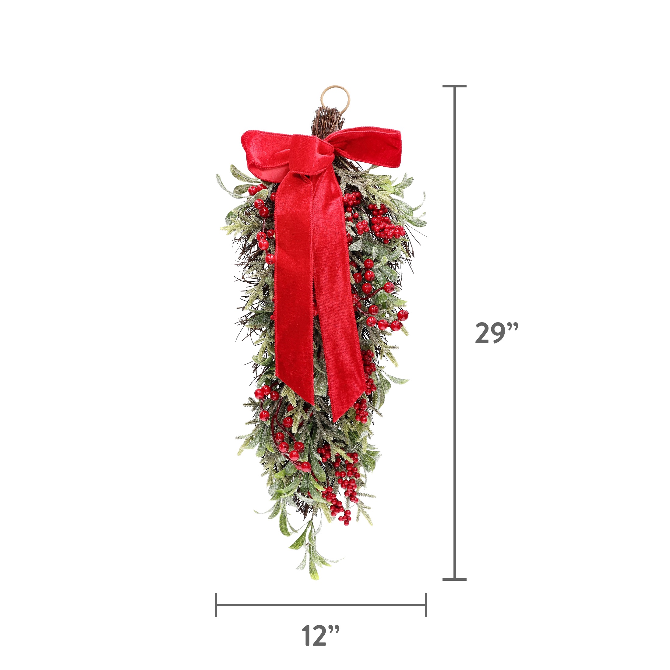 Holiday Time Frosted Greenery and Berry Christmas Swag 24" photo 8