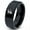 Black Bevel Polish Tungsten, variant on Tungsten Ninja Star Throwing Martial Arts Band Ring 8mm Men Women Comfort Fit Black Dome Polished