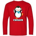 thumbnail image 3 of Inktastic Chillin Penguin Long Sleeve Youth T-Shirt, 3 of 5