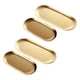 thumbnail image 1 of Juego de 4 bandejas ovaladas de acero inoxidable doradas para guardar baratijas, platos para guardar toallas, té, frutas, cosméticos y joyas, 1 of 6