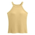 thumbnail image 4 of Baberdicy Built-in Bra Camisole - Women's Seamless Sleeveless Undershirt, Supportive Padded White Layering Tank Top (Yellow | XL), 4 of 6