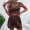 Coffee, variant on Two Piece Outfits Women Summer Shorts Sets 2 Piece Sleeveless Matching Crop Top And High Waisted Shorts For Women Swimsuit for Women with Swim Top Bikini Cover Shorts Suit Girls Mp Tech Suit Juniors