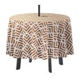 thumbnail image 1 of Vargottam Indoor/OutdoorRoundTablecloth 58 InchTablecloth With Umbrella Hole & Zip, Waterproof TableCloth, TableCovers For Backyard Table -Brown, 1 of 7