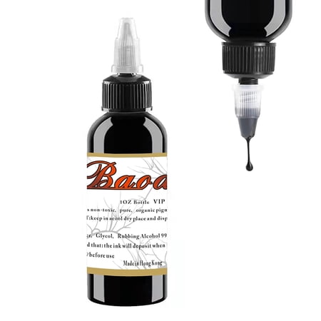Baodeli Tattoo Ink 1oz/Bottle Professional Black Tattoo Ink Permanent - Art Tattoo - Super Black - Tattoo Supplies