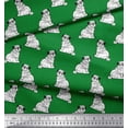 thumbnail image 2 of Soimoi Moss Georgette Fabric Pug Dog Print Fabric by The Yard 42 Inch Wide, 2 of 3