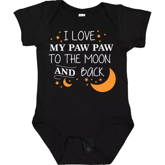I Love My Paw Paw To The Moon And Back Baby Bodysuit Family You Stars Bodysuit Cute Baby Onesie, BABY BODYSUIT LAT 4424