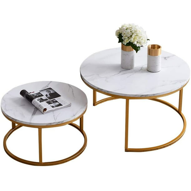Round Nesting Coffee Tables Set Of 2, Nesting Coffee Table Round