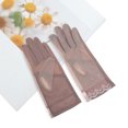 thumbnail image 5 of Unique Bargains 1 Pair Sunblock Mittens Embroidery Floral Sun Block Driving Gloves for Women Light Purple, 5 of 5