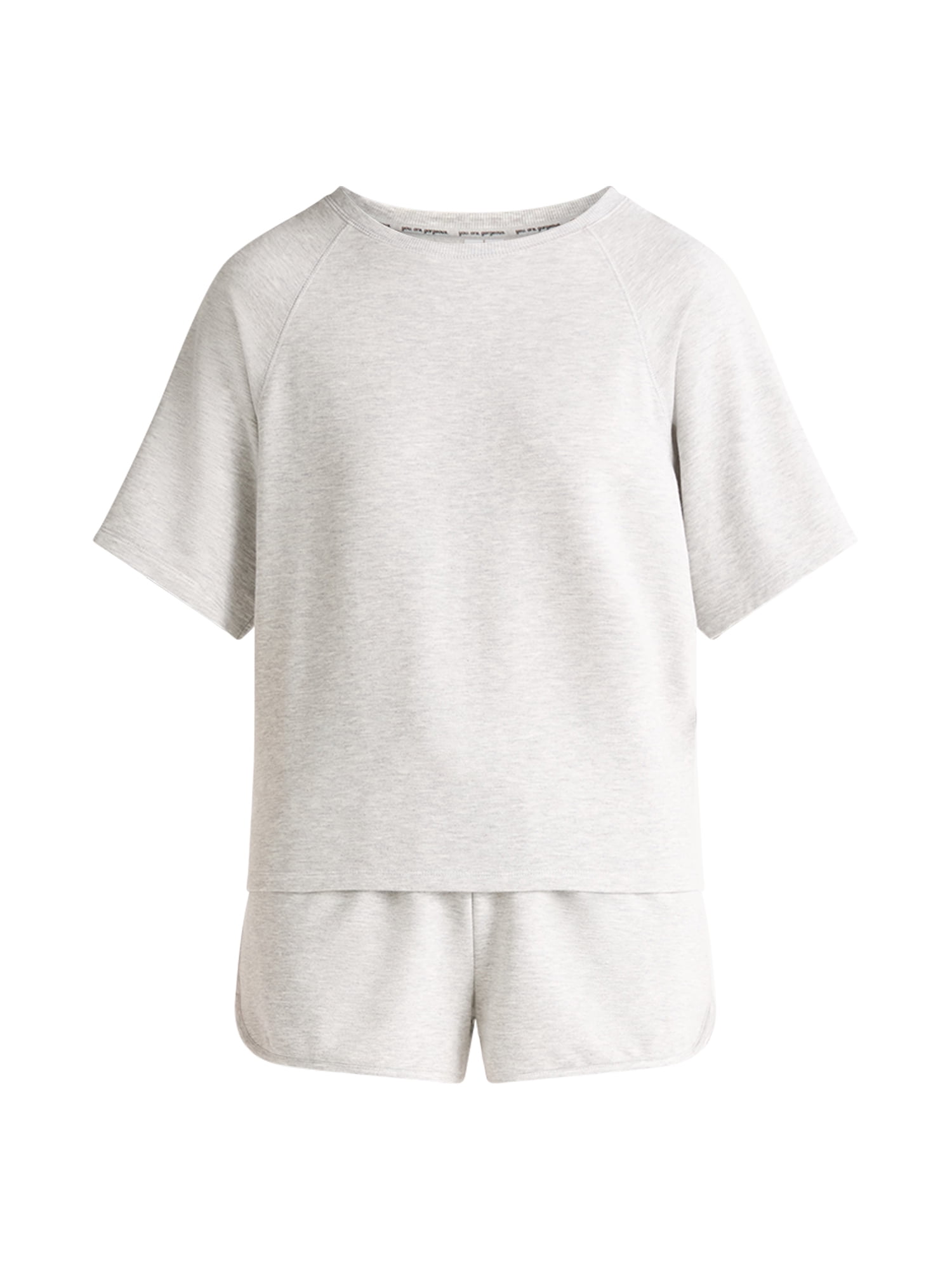 Joyspun Women's French Terry Short Sleeve Top and Shorts Pajama Set, 2-Piece, Sizes XS-3X