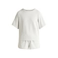 thumbnail image 4 of Joyspun Women's French Terry Short Sleeve Top and Shorts Pajama Set, 2-Piece, Sizes XS-3X, 4 of 6