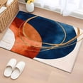 thumbnail image 2 of Navy Blue Burnt Orange Large Area Rugs for Bedroom Living Room, Soft Non Slip Carpet Bedside Rug, Boho Art Modern Geometric Rectangular Floor Cover Kitchen Accent Rug 2'x3' for Dining Room/Office, 2 of 9