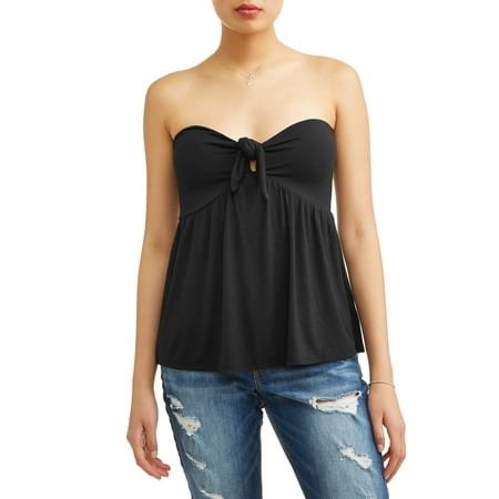 Juniors' Sleeveless Bandeau Twist Front Tube Top