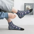 thumbnail image 2 of Rateoe Bamboo Panda Pattern Quarter Crew Socks,Toe Seamed Ankle Socks,Cotton Cushioned Breathable Athletic Crew Sports Socks, 2 of 7